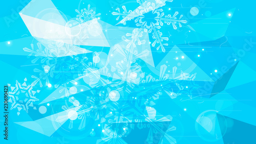 Snowflakes and festive lights - vector background with beautiful snowflakes that merrily shine and shimmer in color space