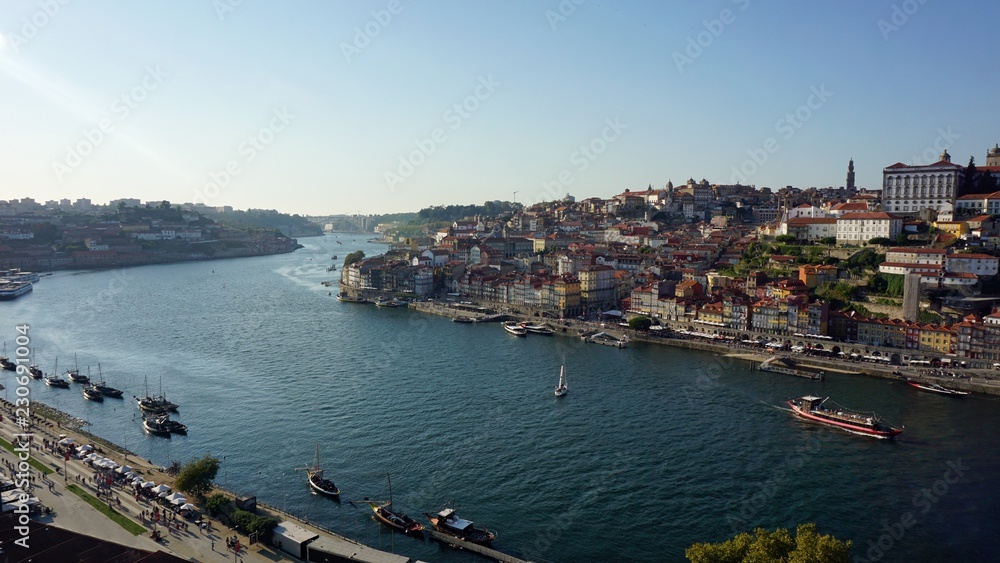 colorful houses of porto at the douro river