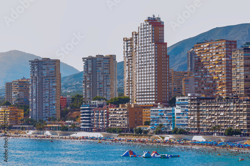 View of Benidorm city seaside in Spain