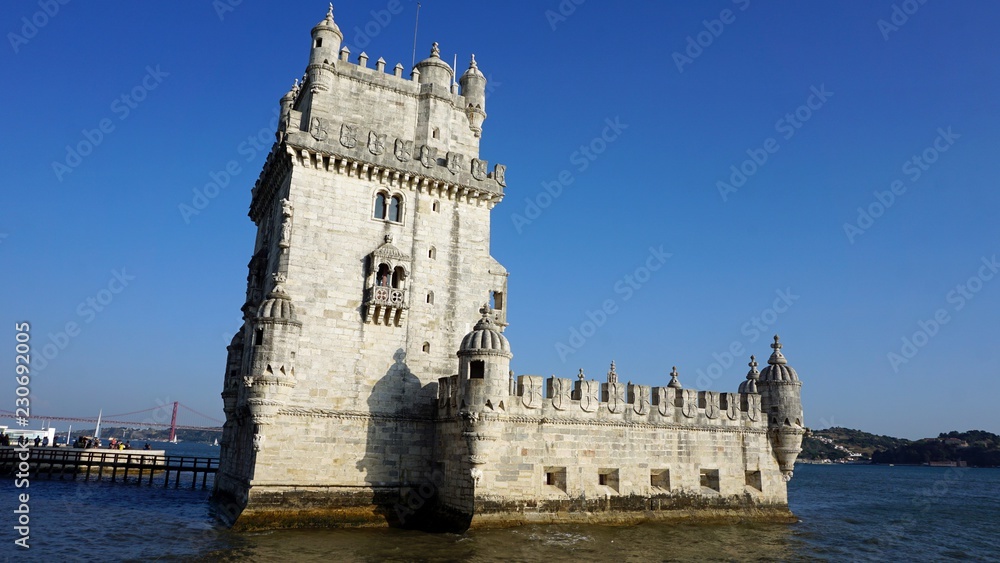 tower of belem in lisbon in portugal