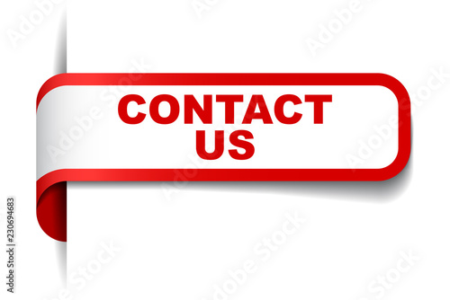 red vector banner contact us
