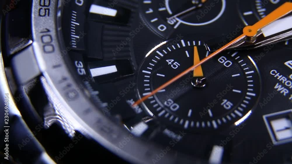 Chronograph tactical watch in operation Chronograph tactical watch in operation