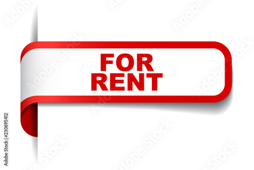 red vector banner for rent