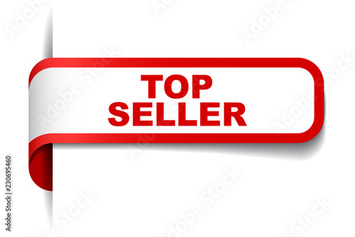 red vector banner top seller