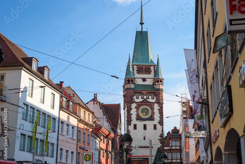 Freiburg Im Breisgau, Germany - May 29, 2017: view of the Martin's Gate