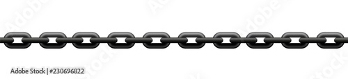 Very tense iron chain, seamless extendable. Isolated vector illustration on white background.
