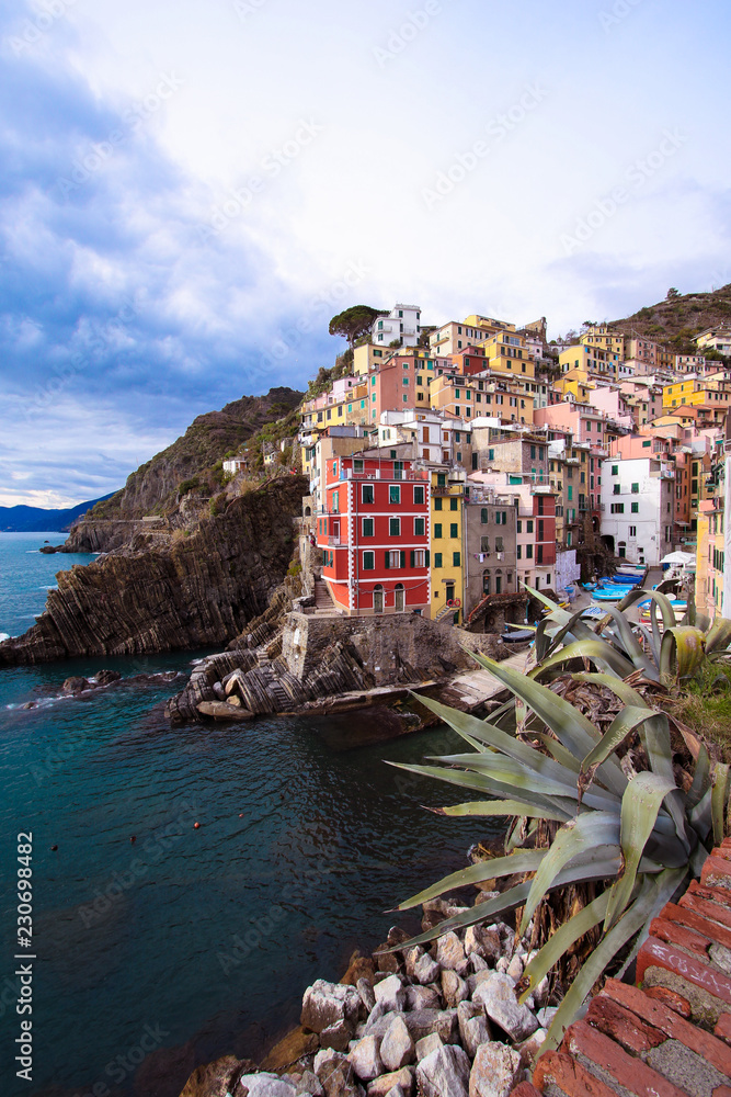 Village of Liguria in Italy between sea and earth