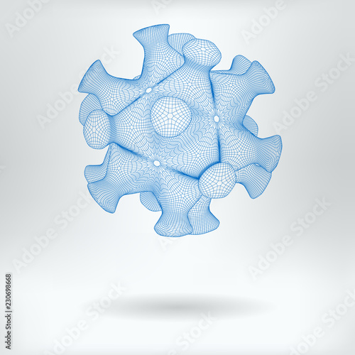 Vector 3D Model HIV Virus Particle Drawing - Human Immunodeficiency Virus Structure Concept Icon
 photo