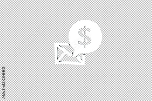 light Paycheck 3D illustration on transparent background