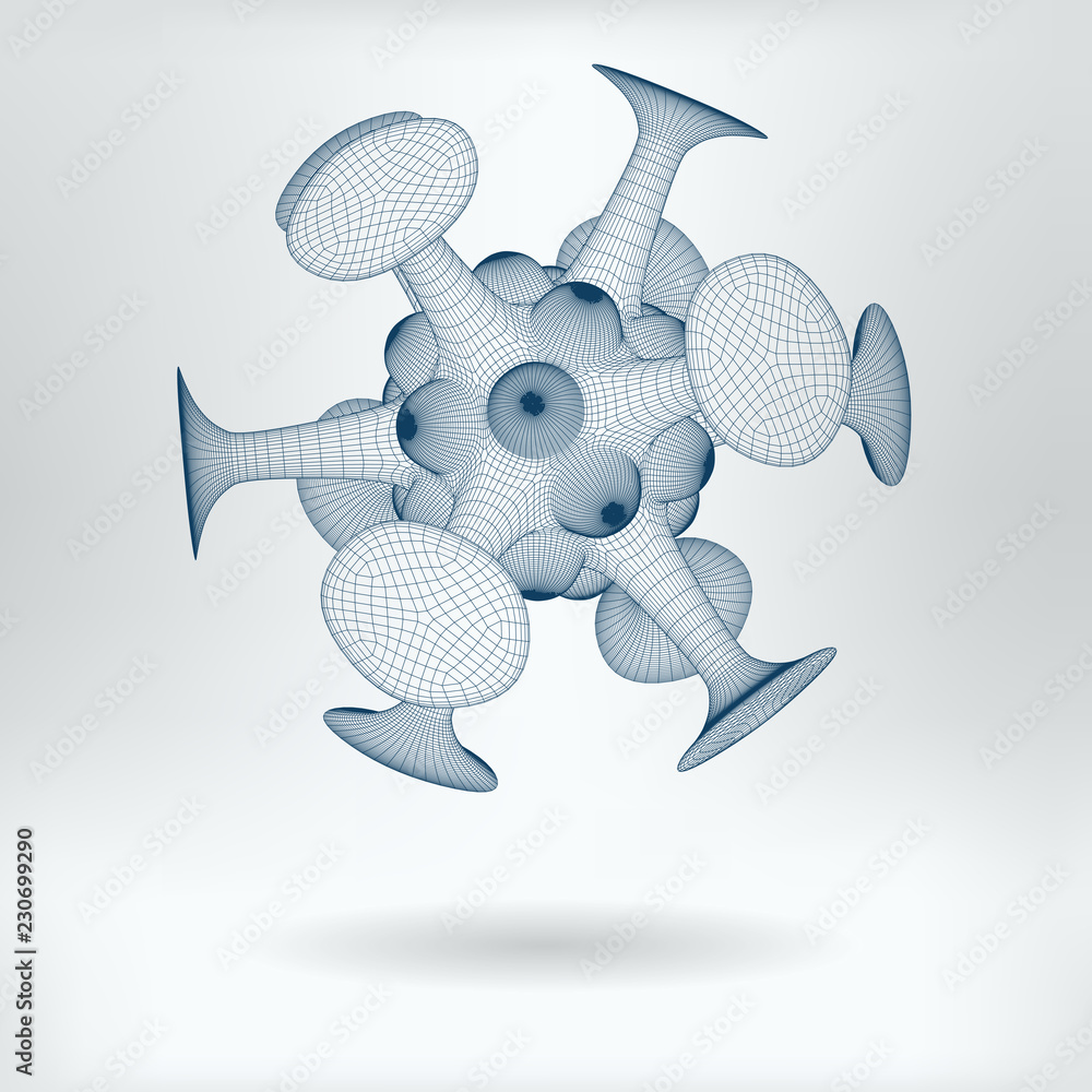 Vector 3D Model Utility Fog Particle HiTech Concept Icon - Nanotechnology Microscopic Complex Form Structure
Vector 3D Model Utility Fog Particle HiTech Concept Icon - Nanotechnology Microscopic Complex Form Structure
