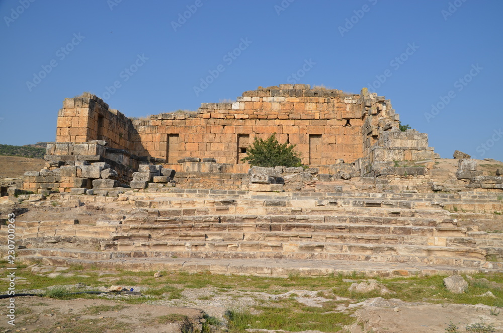 hyerapolis pamukkale turkey antique city buildings landscape stones ruins