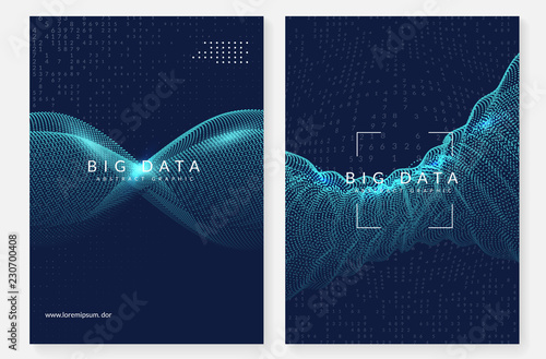 Big data background. Technology for visualization, artificial intelligence, deep learning and quantum computing. Design template for information concept. Colorful big data backdrop.