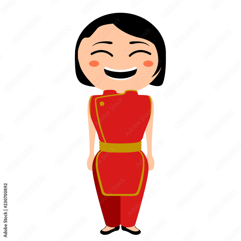 Isolated traditional asian cartoon character. Vector illustration design Isolated traditional asian cartoon character. Vector illustration design