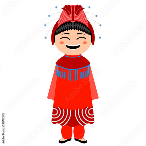 Isolated traditional asian cartoon character. Vector illustration design