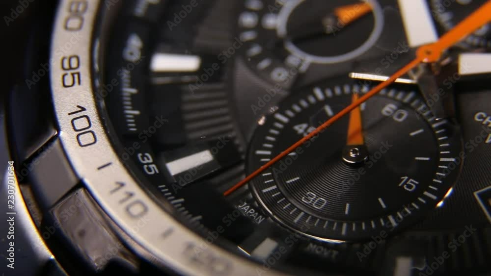 Chronograph tactical watch in operation Chronograph tactical watch in operation