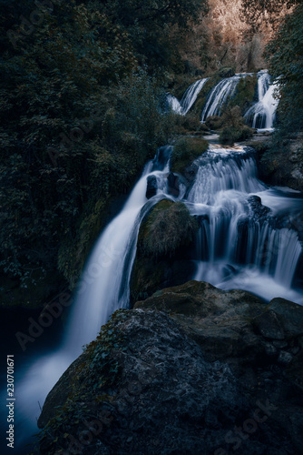 long exposure on multiple waterfall in nature