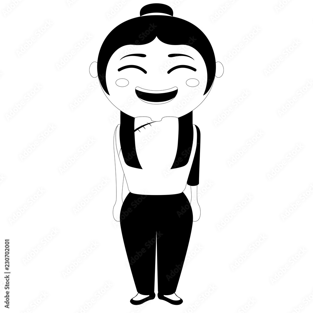 Isolated traditional asian cartoon character. Vector illustration design Isolated traditional asian cartoon character. Vector illustration design