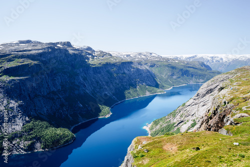 Ringedalsvatnet lake near Trolltunga trai  Norway