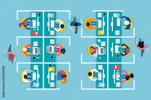 Top view call center