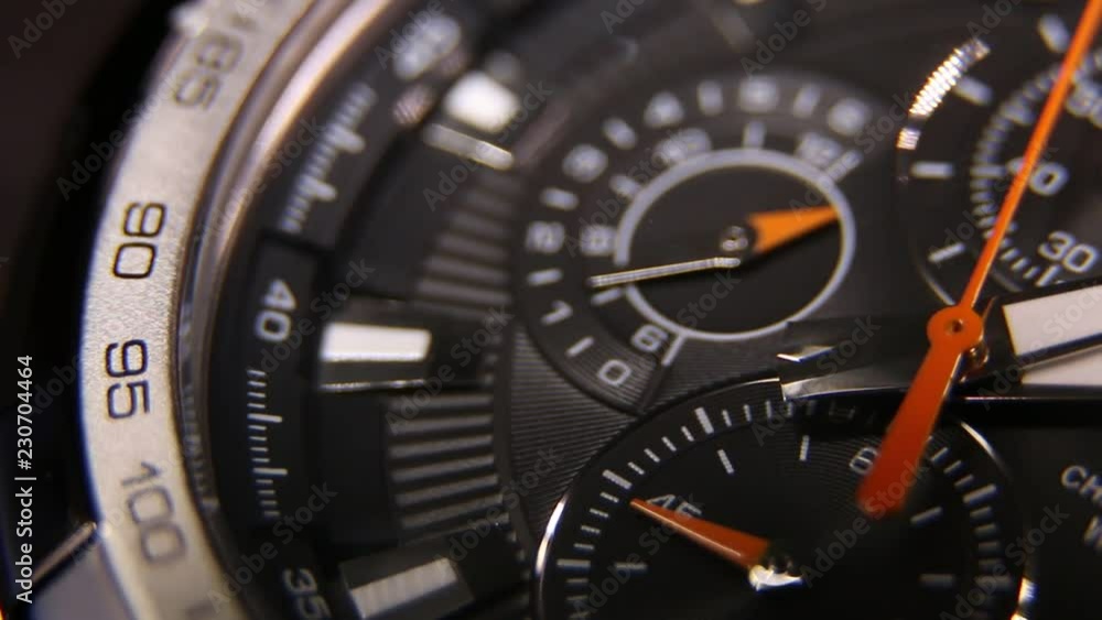 Chronograph tactical watch in operation Chronograph tactical watch in operation