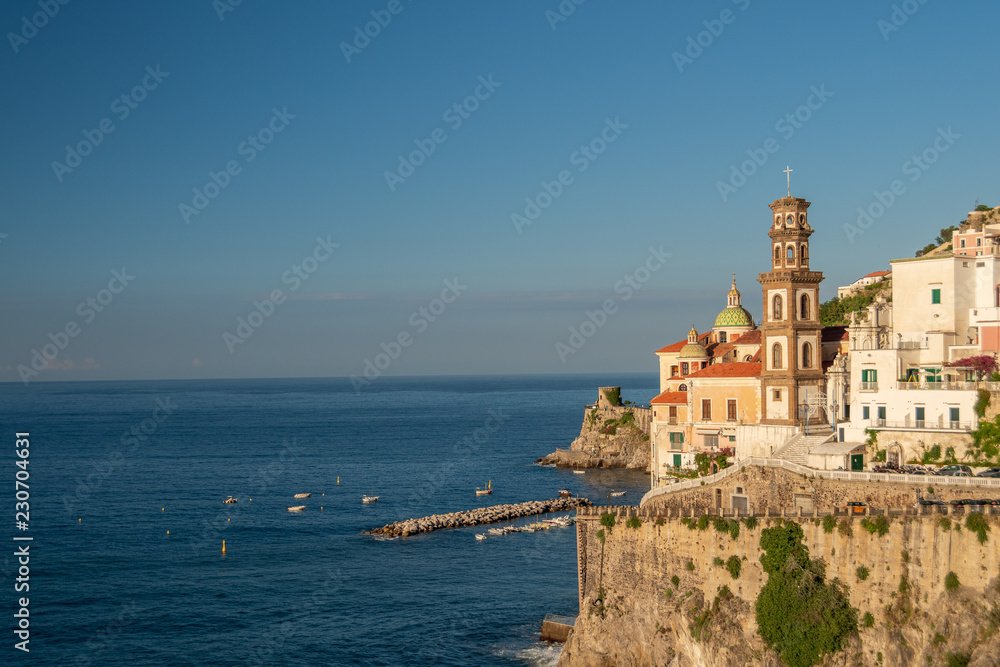 View of Atrani on the Amalfi coast at dawn