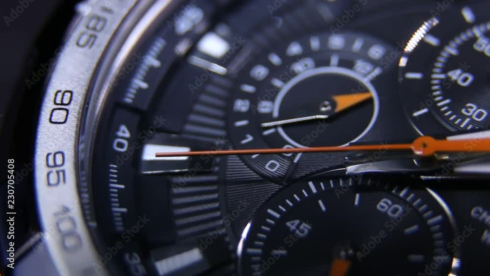 Chronograph tactical watch in operation Chronograph tactical watch in operation
