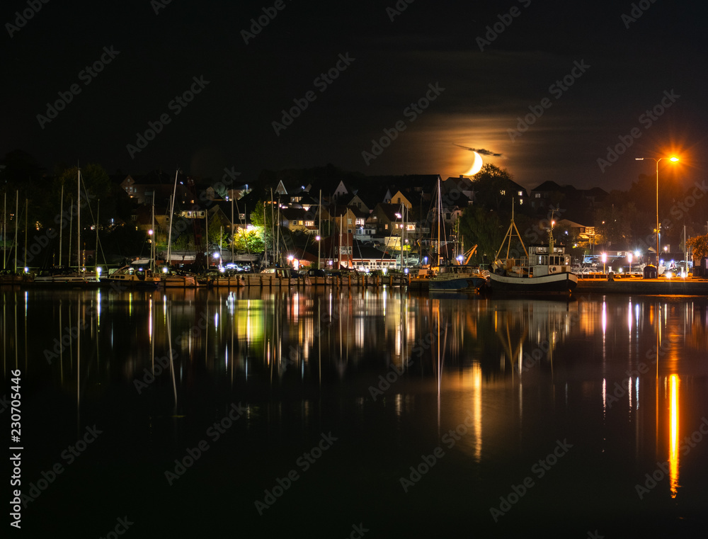 Sailboat harbour at night Sailboat harbour at night