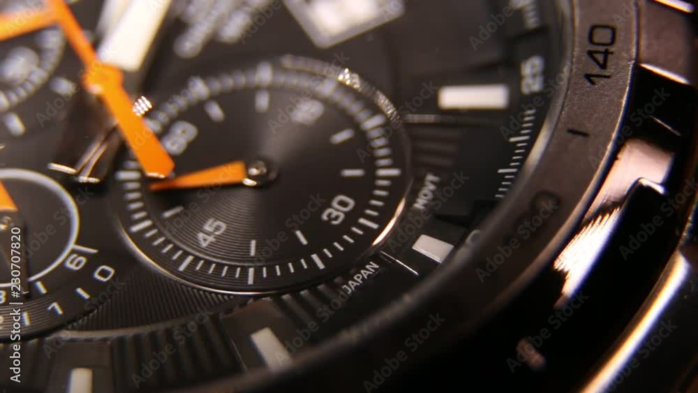 Chronograph tactical watch in operation Chronograph tactical watch in operation
