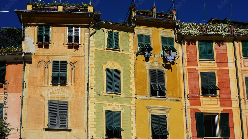 colorful building facade in portofino