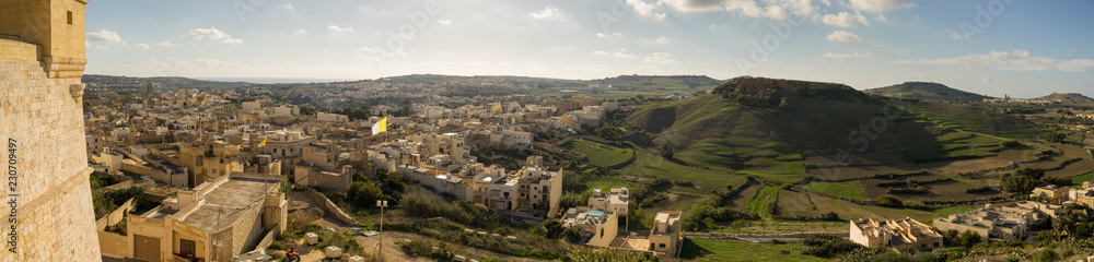 View of Victoria from the medieval Gozo Citadel castle.