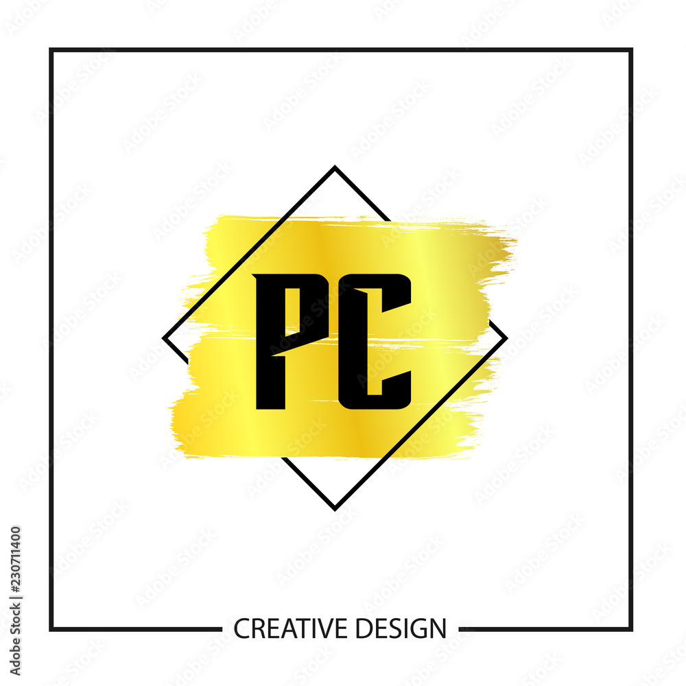 Fototapeta premium Initial Letter PC Logo Template Design