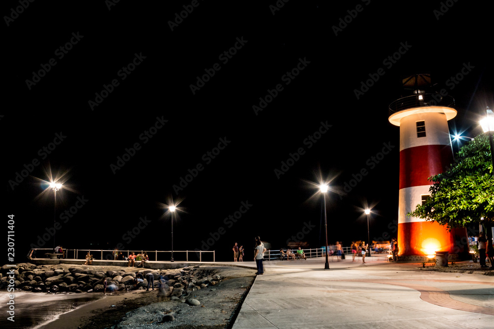 Puntarenas beach lighthouse tourist attraction pacific of Costa Rica