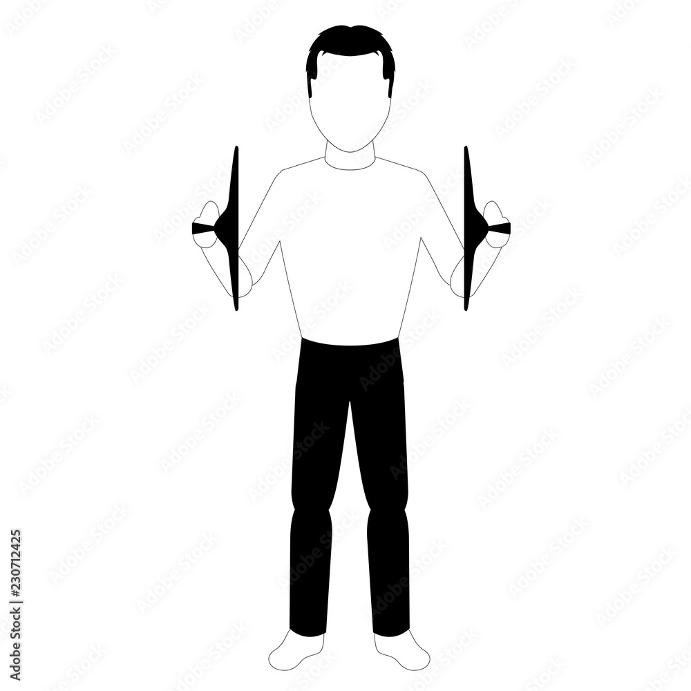 Male avatar playing cymbals. Vector illustration design
