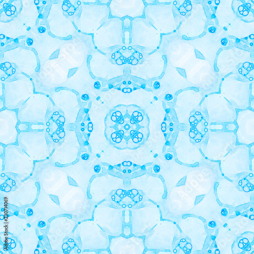 Blue seamless pattern. Appealing delicate soap bub