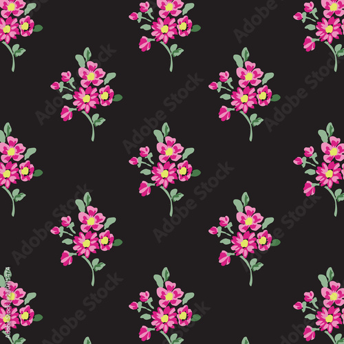 Beautiful floral bouquet. watercolor floral pattern, Ditsy floral background. 