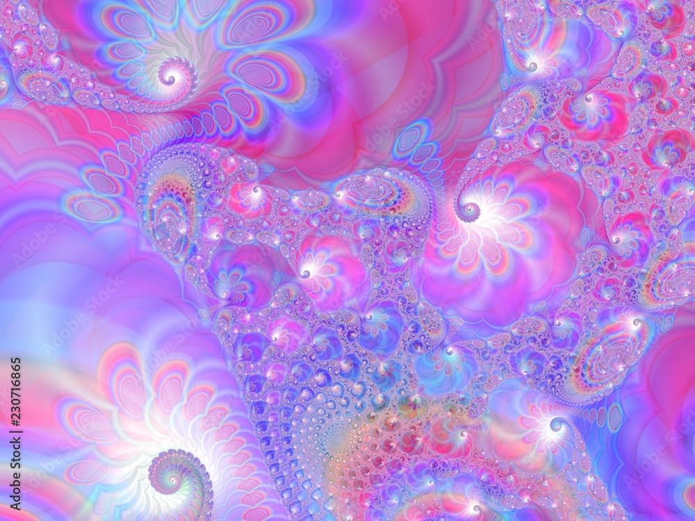 Fototapeta premium Firebird Foenix Feathers - Mystical Worlds Vision - Music of Spheres - Meditative Fractal Great Background 