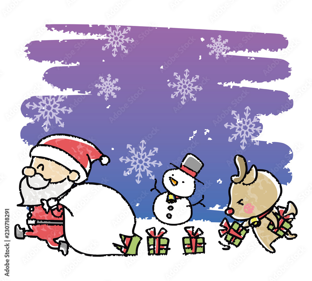 クリスマス イラスト 手書き風 Stock Vector Adobe Stock