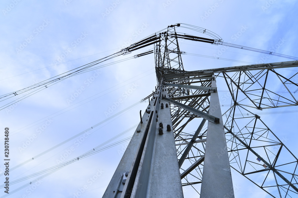 The power supply facilities of contour in the evening The power supply facilities of contour in the evening