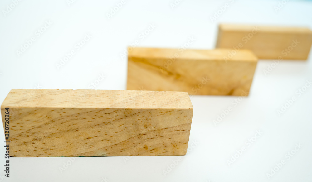 wood block on white background