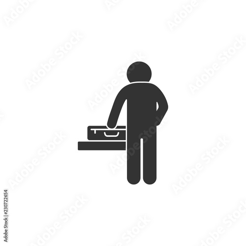 Man with luggage icon. Element of airport icon for mobile concept and web apps. Detailed Man with luggage icon can be used for web and mobile