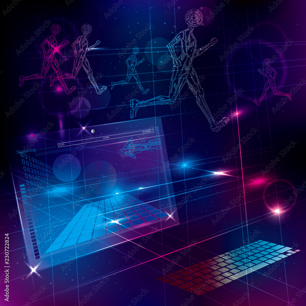 Obraz premium Technology background, big data concept design, web server.