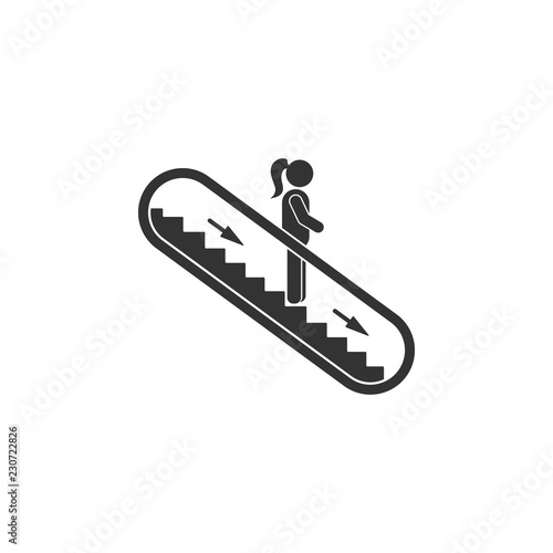 Down escalator icon. Element of airport icon for mobile concept and web apps. Detailed Down escalator icon can be used for web and mobile