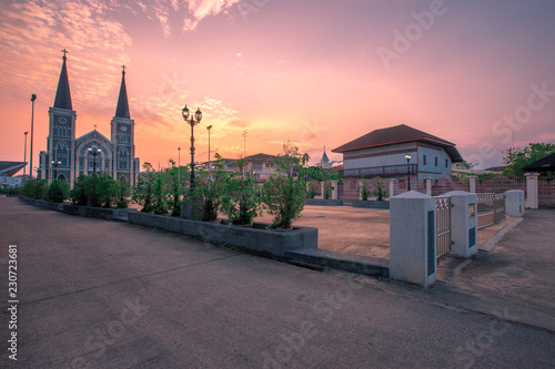The Cathedral of Immaculate Conception is located in Chanthaburi Province and is close to the waterfront community. One of the attractions that tourists visit, Thailand.