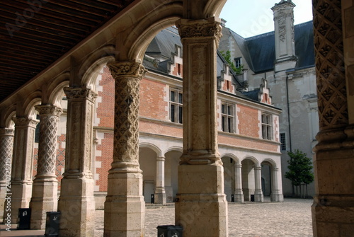 Colonnades du château royal de Blois, résidence favorite des rois de France, fait parti des "Châteaux de la Loire", département du Loir-et-Cher, France
