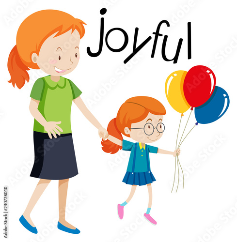 A joyful family on white background