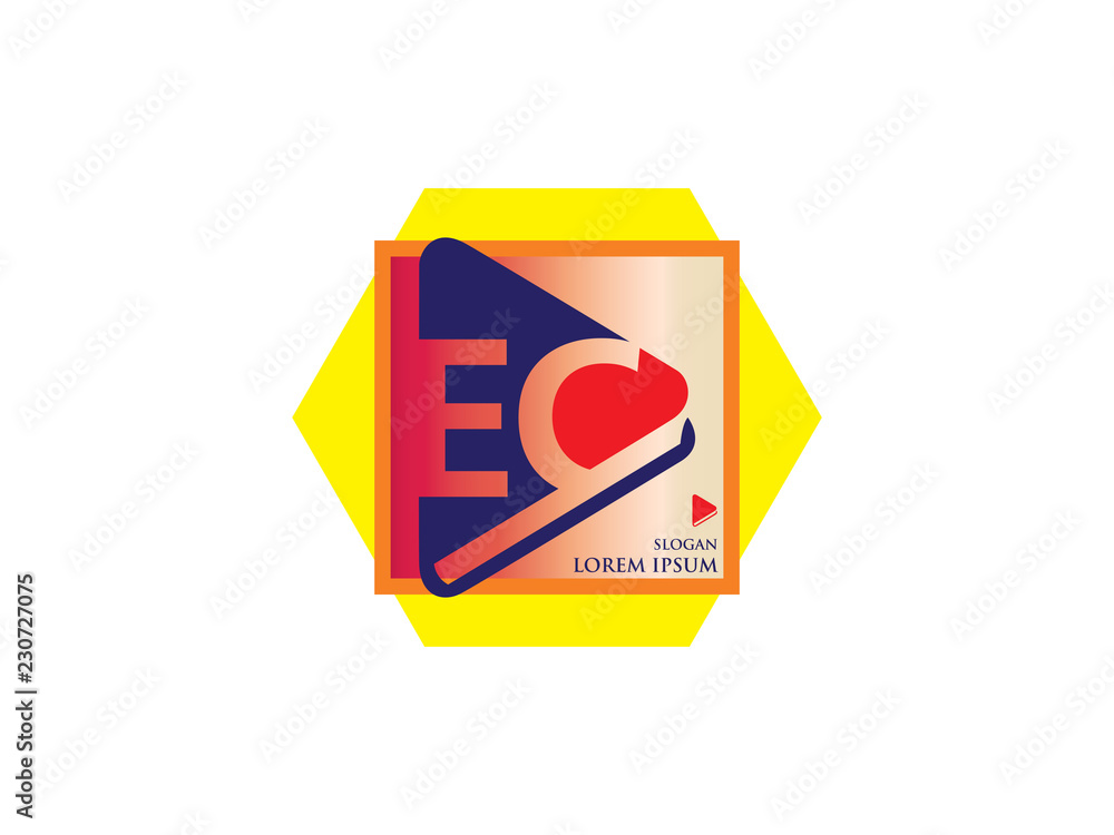 Initial Letter E and C library books Design Logo Graphic Branding Letter Element. Initial Letter E and C library books Design Logo Graphic Branding Letter Element.