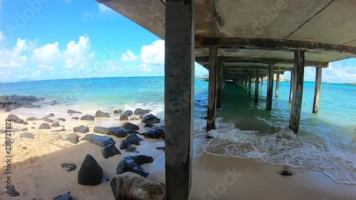 Makai Pier windward side of the Island of Oahu, Hawaii.