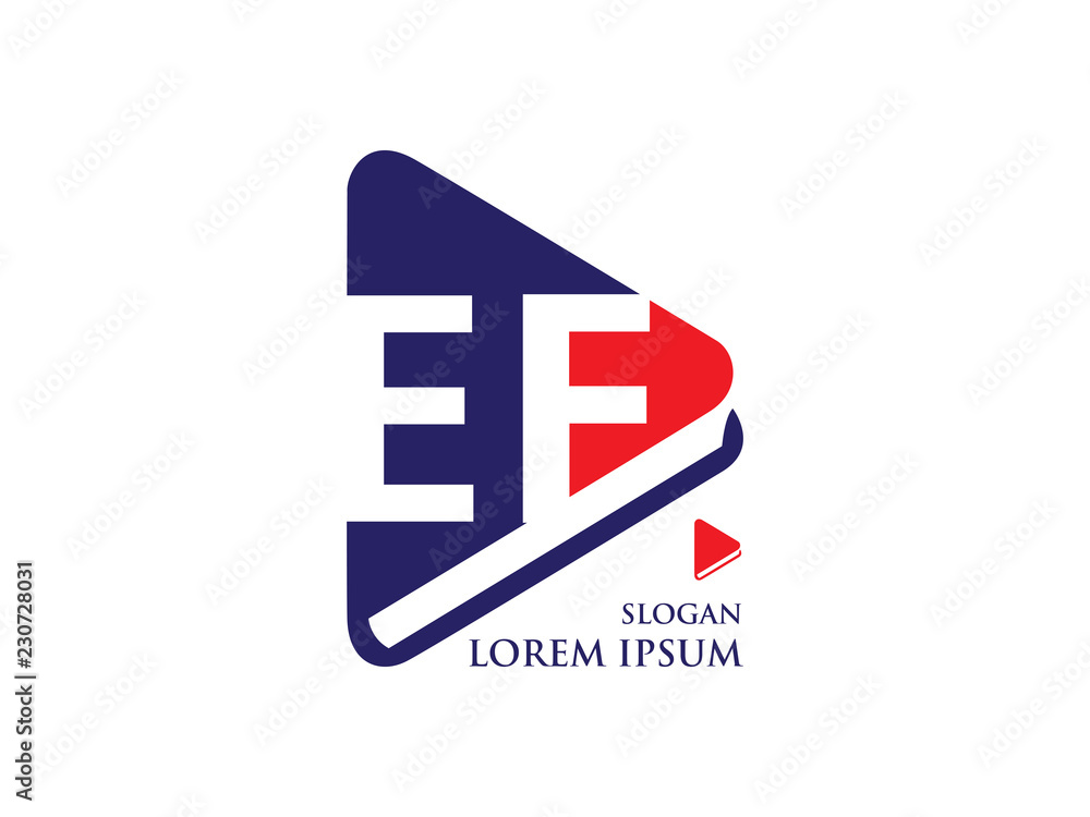 Initial Letter E and F library books Design Logo Graphic Branding Letter Element. Initial Letter E and F library books Design Logo Graphic Branding Letter Element.