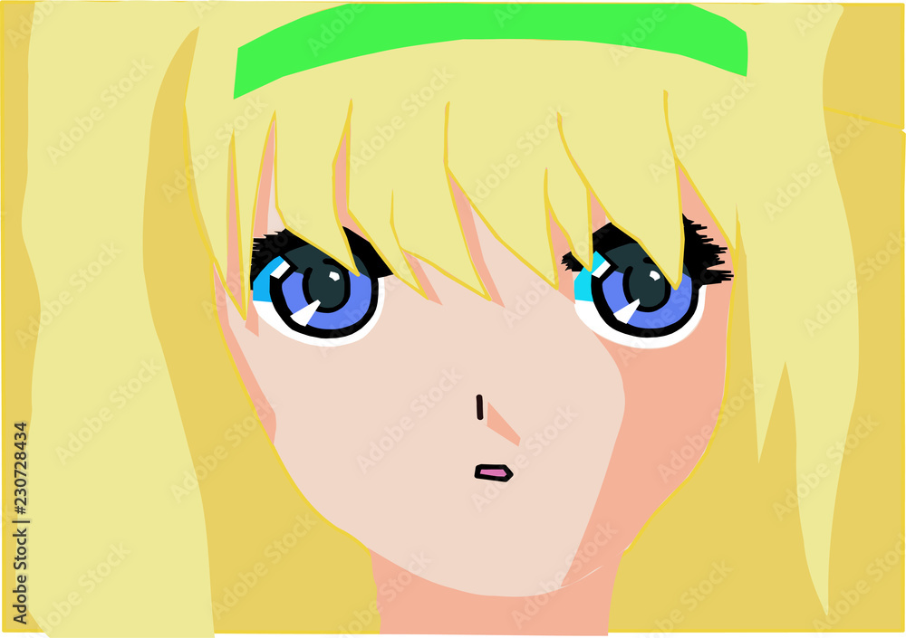 Anime Portrait of a Blond Girl Anime Portrait of a Blond Girl