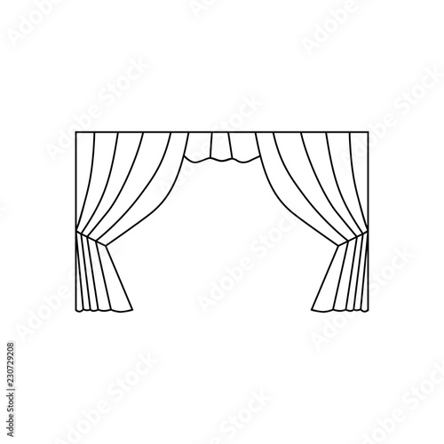 Theatre scene vector icon
